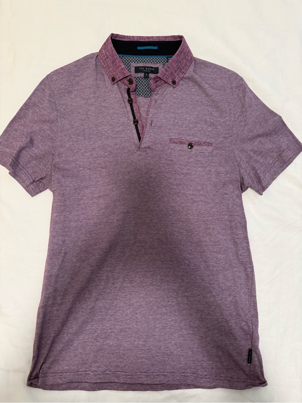 Ted Baker Men's Heather Violet Polo Shirt with Contrast Trim